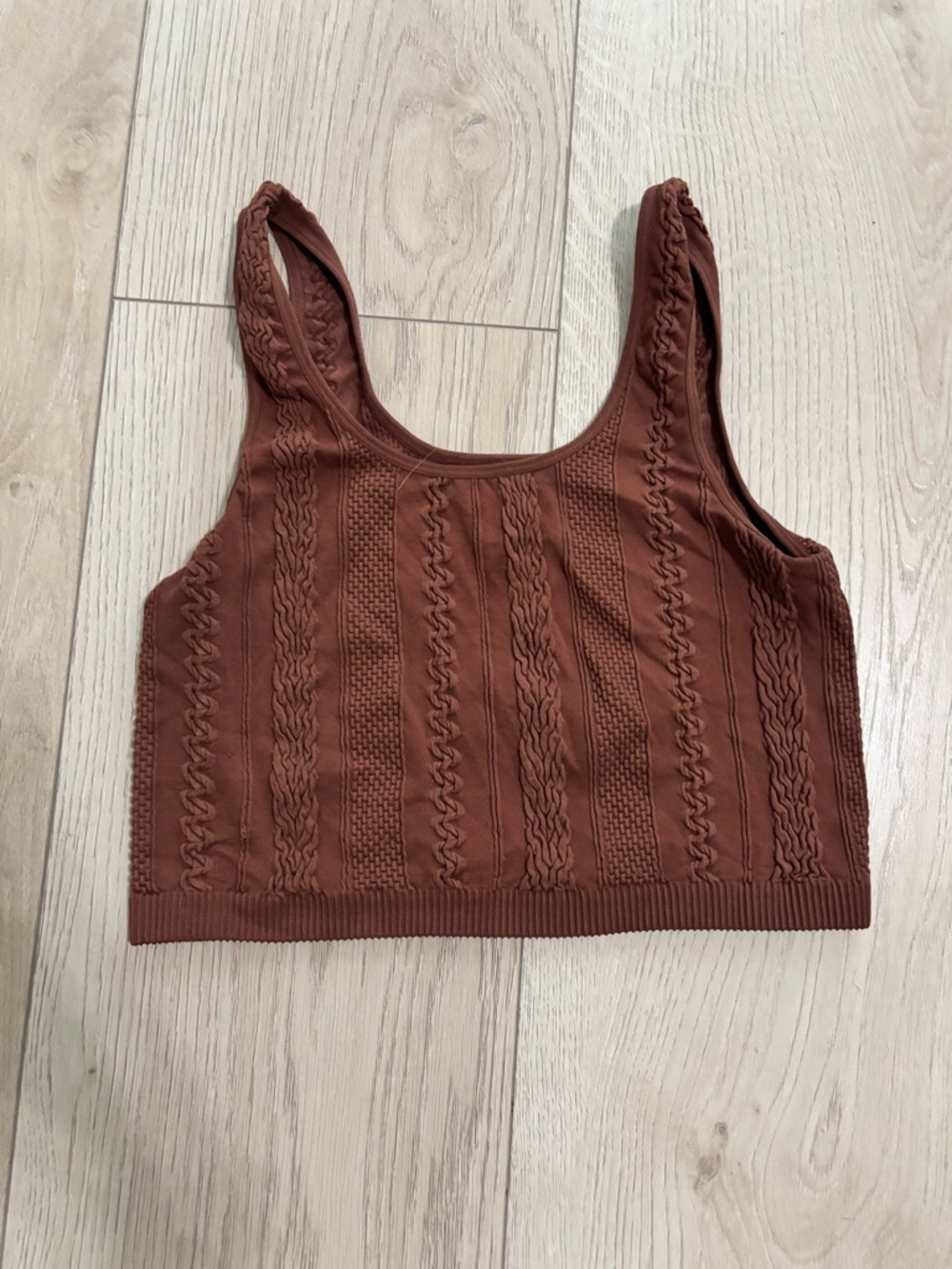 Women’s Cropped Knit Tank Top - brown